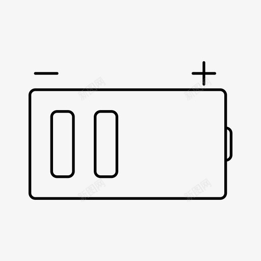 中型电池蓄电池能量图标svg_新图网 https://ixintu.com 中型电池 电源 瘦样式图标 能量 蓄电池