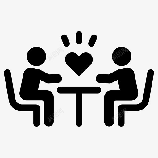 约会晚餐爱情图标svg_新图网 https://ixintu.com 情人节 晚餐 浪漫 爱情 约会