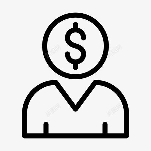 用户美元帐户资金图标svg_新图网 https://ixintu.com 字形 帐户 用户 美元 资金 配置文件 项目管理