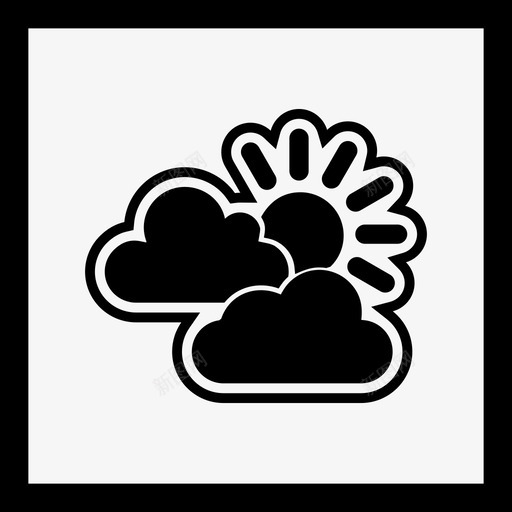 晴天多云太阳和云图标svg_新图网 https://ixintu.com 多云 天气 太阳和云 晴天