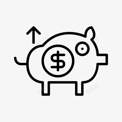 银行信贷小猪图标svg_新图网 https://ixintu.com 信贷 储蓄 小猪 金融 银行