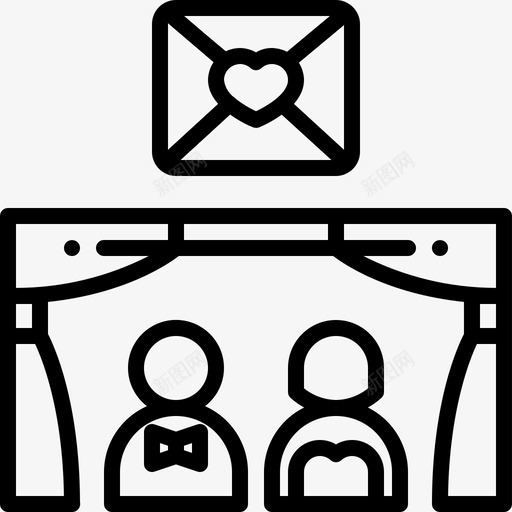 婚礼请柬新娘新郎图标svg_新图网 https://ixintu.com 婚礼请柬 新娘 新郎 爱情