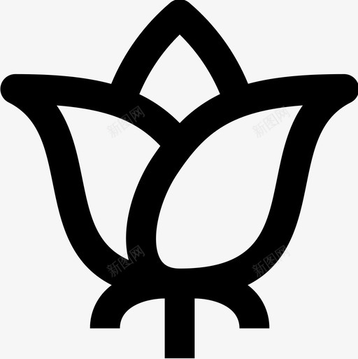 花春66线形图标svg_新图网 https://ixintu.com 春66 线形 花