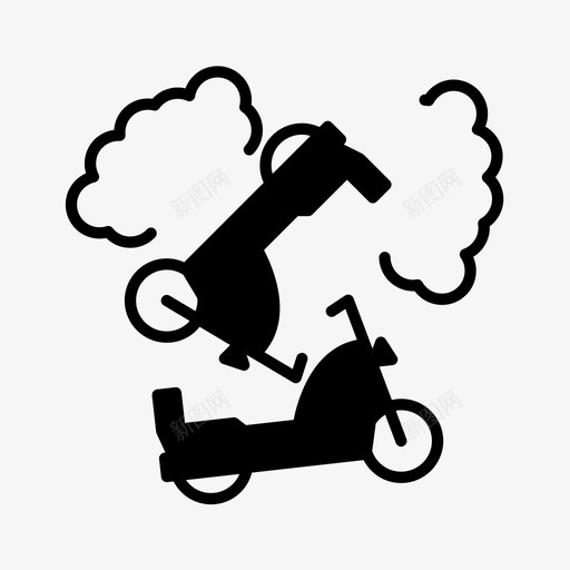 事故撞车摔倒图标svg_新图网 https://ixintu.com 事故 倾倒 摔倒 摩托车 撞车 铭文