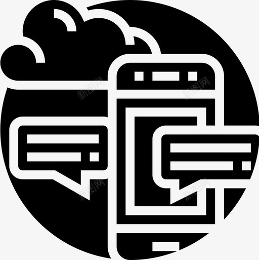 消息云技术30字形图标svg_新图网 https://ixintu.com 字形 技术 消息