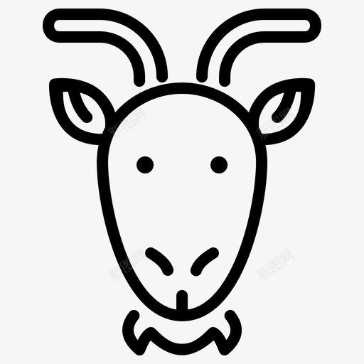 山羊动物中国图标svg_新图网 https://ixintu.com 中国 中国生肖线 公羊 农场 动物 十二生肖 山羊