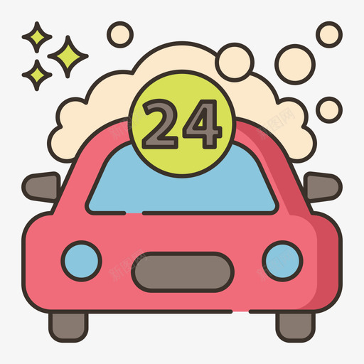 洗车洗车2线性颜色图标svg_新图网 https://ixintu.com 洗车 线性 颜色