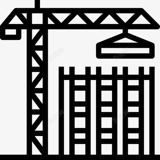 128结构直线起重机图标svg_新图网 https://ixintu.com 直线 结构 起重机