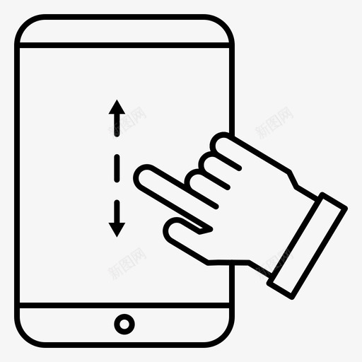 向下和向上滚动手指智能手机图标svg_新图网 https://ixintu.com 向上 向下 手指 手机 技术 智能 滑动 滚动 触摸 设备