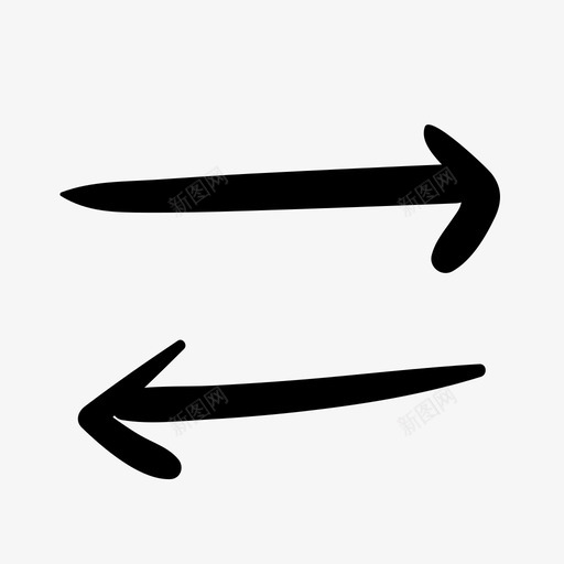 箭头冲突方向图标svg_新图网 https://ixintu.com 冲突 导航 手绘 方向 箭头