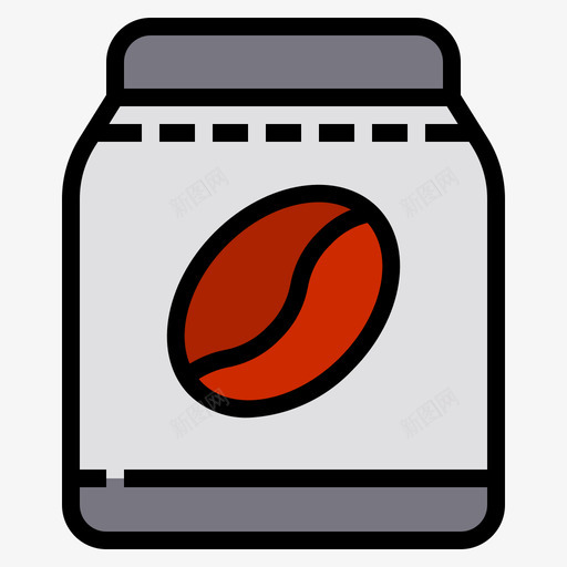豆袋咖啡店109线性颜色图标svg_新图网 https://ixintu.com 咖啡店 线性 豆袋 颜色