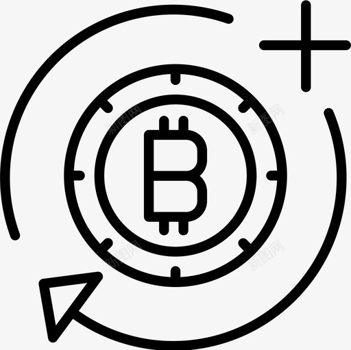 添加比特币加密货币轮廓图标svg_新图网 https://ixintu.com 加密 比特 添加 货币 轮廓