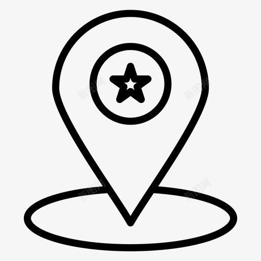 mappin收藏夹位置图标svg_新图网 https://ixintu.com map pin 位置 单一 常规 收藏夹 星形 线条