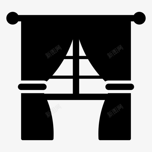 窗户平开窗框架图标svg_新图网 https://ixintu.com 内饰 家具 开窗 框架 玻璃 窗户