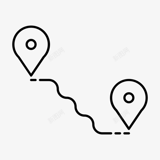 距离跟随位置图标svg_新图网 https://ixintu.com 位置 细样式图标 范围 距离 跟踪 跟随
