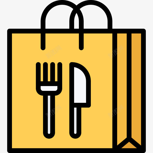 购物袋食品递送51彩色图标svg_新图网 https://ixintu.com 彩色 购物袋 食品递送51