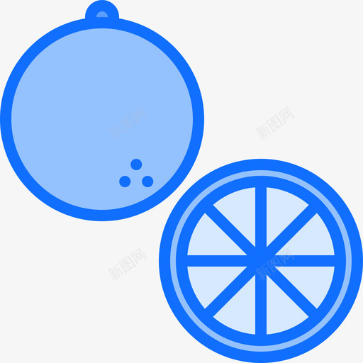 橙色水果和蔬菜42蓝色图标svg_新图网 https://ixintu.com 橙色 水果 蓝色 蔬菜