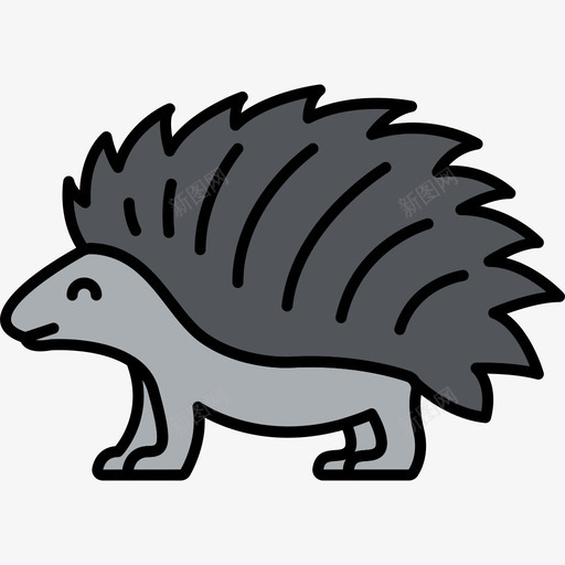 豪猪动物27线形颜色图标svg_新图网 https://ixintu.com 动物27 线形颜色 豪猪