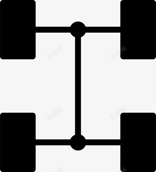 四轮驱动全轮驱动汽车图标svg_新图网 https://ixintu.com 全轮 四轮驱动 差速器 汽车 车轮 驱动