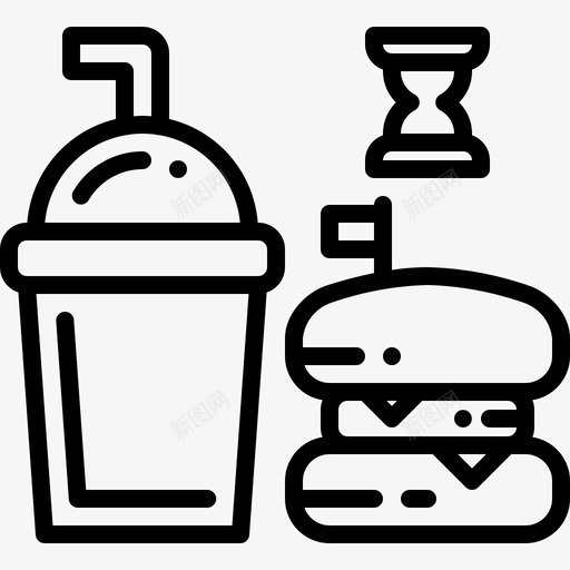 等待订单汉堡饮料图标svg_新图网 https://ixintu.com 外卖 时间 汉堡 等待 订单 饮料
