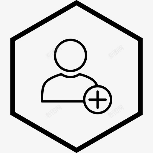 添加用户帐户配置文件图标svg_新图网 https://ixintu.com 帐户 添加 用户 通用 配置文件