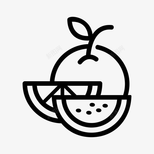 橙子食物水果图标svg_新图网 https://ixintu.com 果汁 柠檬 橙子 水果 熟的 食物
