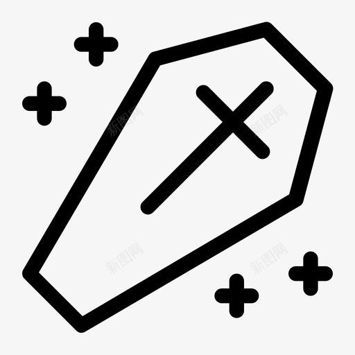 棺材吸血鬼万圣节图标svg_新图网 https://ixintu.com 万圣节 吸血鬼 恐怖 棺材 轮廓