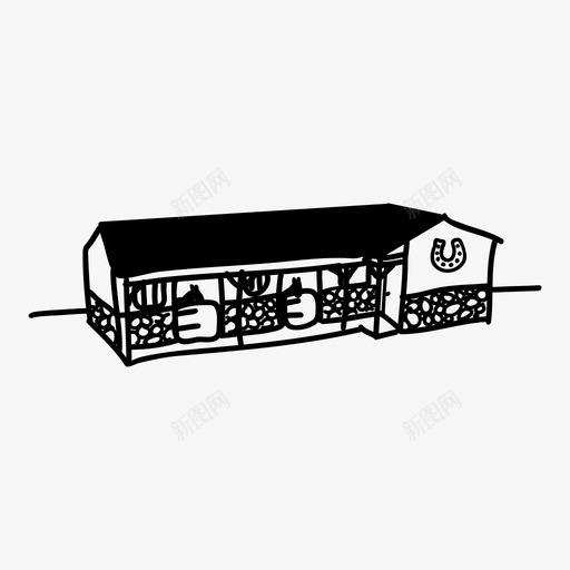 马厩马蹄铁文明图标svg_新图网 https://ixintu.com 文明 马厩 马蹄铁