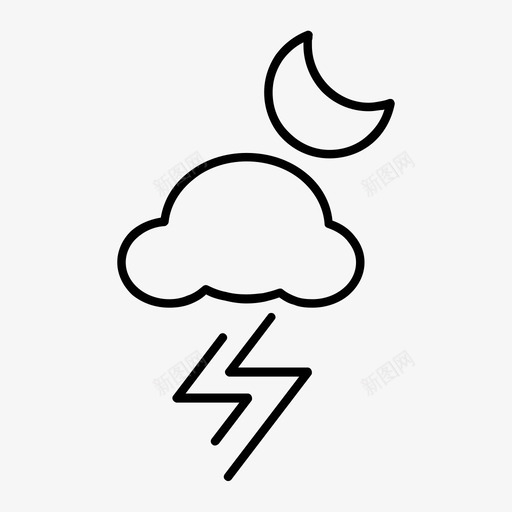 闪电夜天气月亮太阳图标svg_新图网 https://ixintu.com 太阳 太阳和云 月亮 闪电夜天气