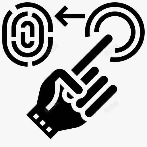 指纹身份安全图标svg_新图网 https://ixintu.com 安全 指纹 犯罪 网络 解锁 身份 验证