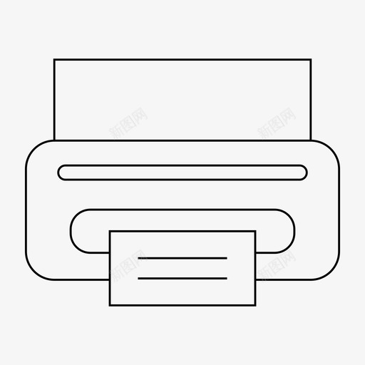 打印机设备文档图标svg_新图网 https://ixintu.com 打印机 文档 细线 设备