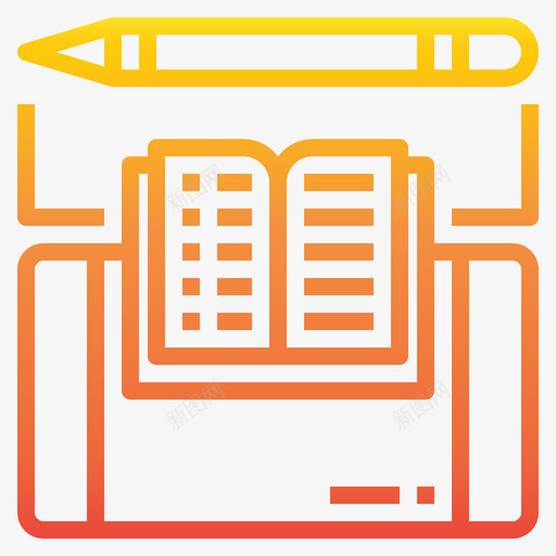 电子书书籍和学习2梯度图标svg_新图网 https://ixintu.com 书籍 学习 梯度 电子书
