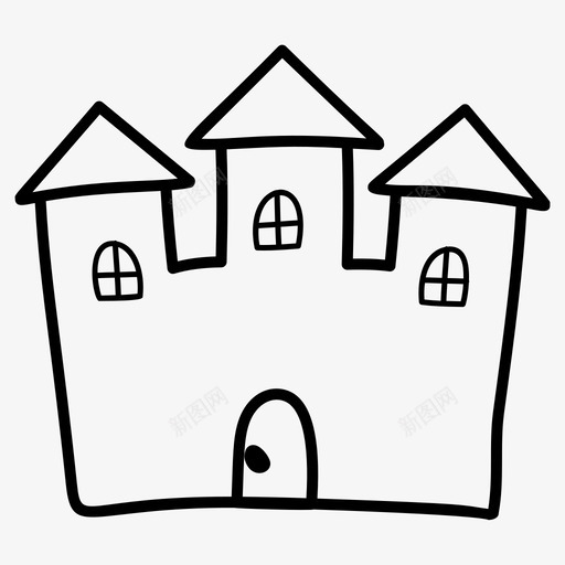 鬼屋卡通屋万圣节屋图标svg_新图网 https://ixintu.com 万圣节 卡通 图标 圣诞 复活节 恐怖 鬼屋