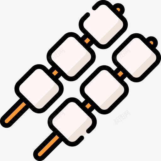 棉花糖甜点和糖果8线性颜色图标svg_新图网 https://ixintu.com 棉花糖 甜点和糖果8 线性颜色