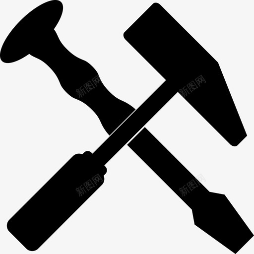锤子木匠钉子锤图标svg_新图网 https://ixintu.com 修理 建筑 木匠 钉子 锤子