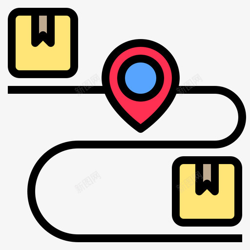 跟踪发货9线性颜色图标svg_新图网 https://ixintu.com 发货 线性 跟踪 颜色