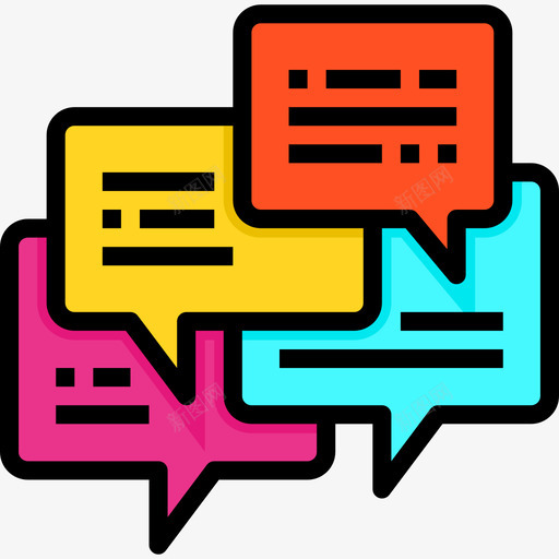 聊天语音泡泡5线性颜色图标svg_新图网 https://ixintu.com 泡泡 线性 聊天 语音 颜色