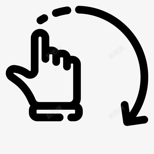 滚动手互动图标svg_新图网 https://ixintu.com 互动 手 旋转 滚动