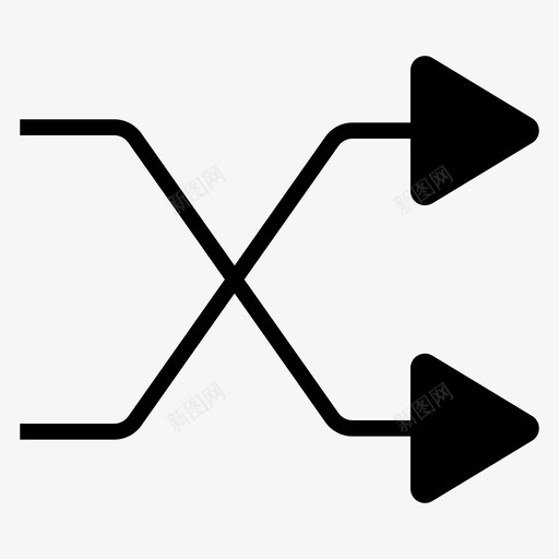 随机播放按钮媒体图标svg_新图网 https://ixintu.com 多媒体 媒体 字形 按钮 播放 播放器 符号 随机