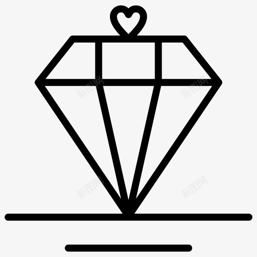 钻石珠宝爱情图标svg_新图网 https://ixintu.com 婚礼 常规 爱情 珠宝 系列 钻石