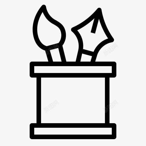 文具盒毛笔教育用品图标svg_新图网 https://ixintu.com 教育 文具 文具盒 毛笔 用品
