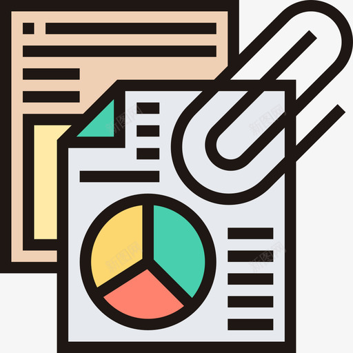 附件文件和文件10线性颜色图标svg_新图网 https://ixintu.com 文件 线性 附件 颜色
