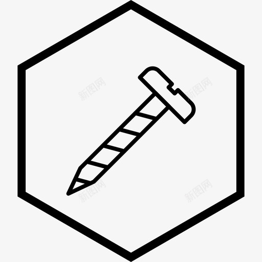 螺钉螺栓钉子图标svg_新图网 https://ixintu.com 工具 施工 螺栓 螺钉 钉子