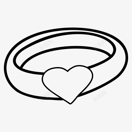 结婚戒指订婚戒指心形戒指图标svg_新图网 https://ixintu.com 万圣节和圣诞线矢量图标集 复活节 心形戒指 情人节戒指 结婚戒指 装饰品 订婚戒指