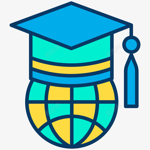 世界78学校线性颜色图标svg_新图网 https://ixintu.com 78学校 世界 线性颜色