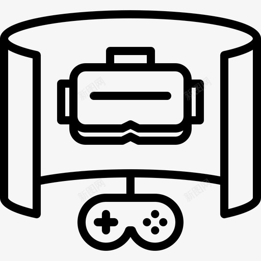 Vr眼镜视频游戏12线性图标svg_新图网 https://ixintu.com Vr 游戏 眼镜 线性 视频