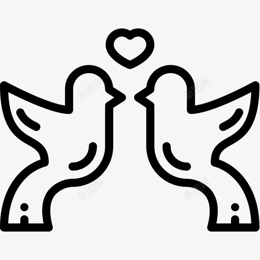 鸽子小鸟情侣图标svg_新图网 https://ixintu.com 婚礼 小鸟 情侣 爱情 鸽子