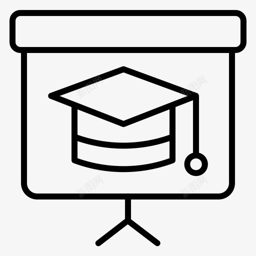 黑板75学校直线图标svg_新图网 https://ixintu.com 学校 直线 黑板
