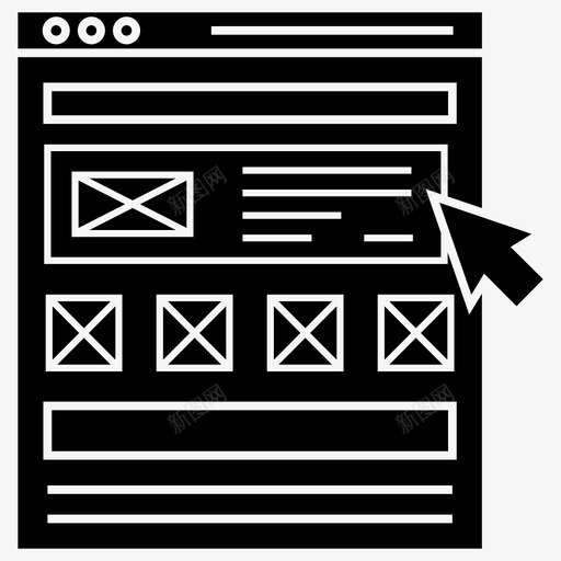 网站点击箭头浏览器图标svg_新图网 https://ixintu.com ui 光标 图标 套件 字形 布局 流线 点击 网站