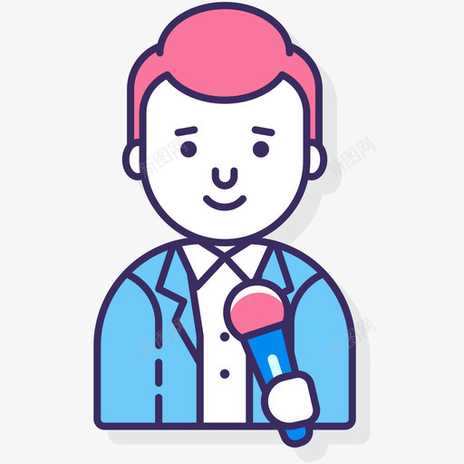 主持人活动管理线条色彩图标svg_新图网 https://ixintu.com 主持人 活动 管理 线条 色彩